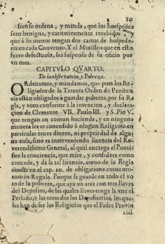 Capitvlo qvarto. De la observancia, y Pobreza