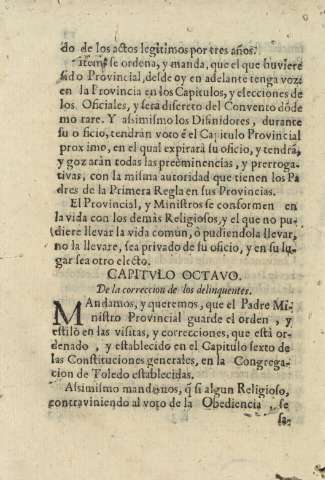 Capitvlo octavo. De la correccion de los delinquentes