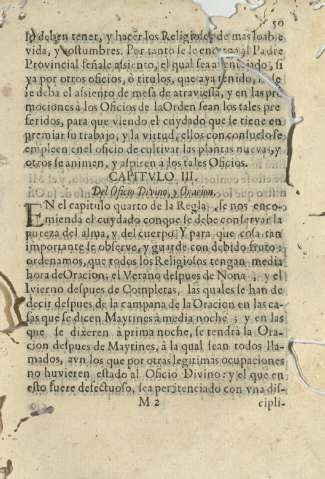 Capitulo III. Del Oficio Divino y Oracion