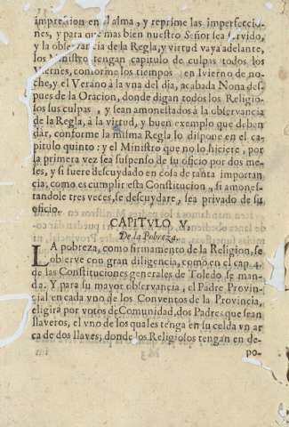 Capitvlo V. De la Pobreza