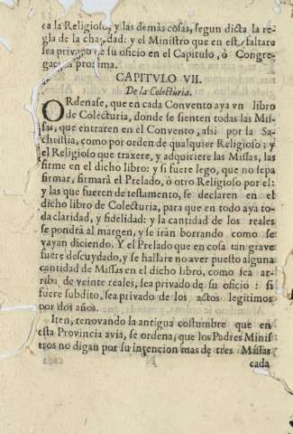 Capitvlo VII. De la Colecturia