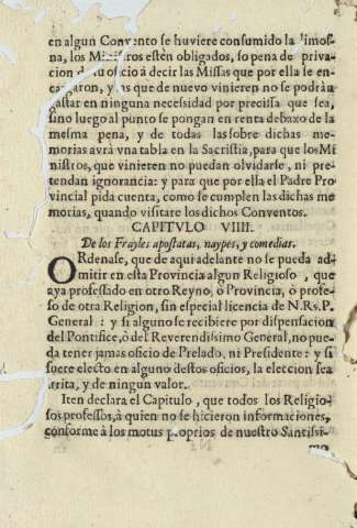 Capitvlo VIII. De los Frayles apostatas, naypes, y comedias