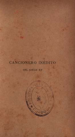 Cancionero inédito del siglo XV