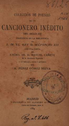 Colección de poesías de un cancionero inédito del siglo XV...