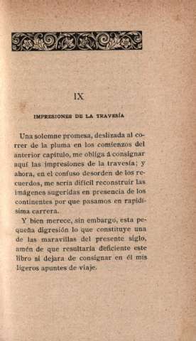 IX. Impresiones de la travesía