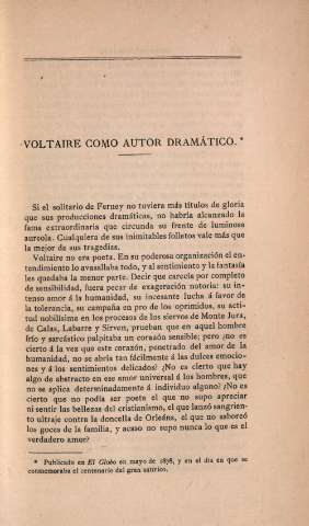 Voltaire como autor dramático