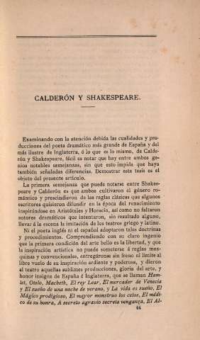 Calderón y Shakespeare