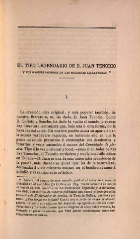 El tipo legendario de D. Juan Tenorio