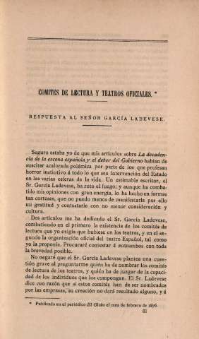 Comites de lectura y teatros oficiales