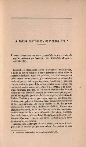 La poesía Portuguesa contemporánea