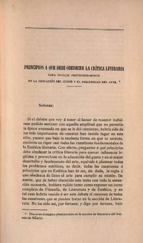 Principios a que debe obedecer la crítica literaria