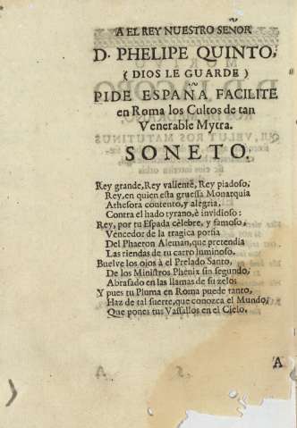 A el Rey Nuestro Señor D. Phelipe Quinto, (Dios le guarde) ...