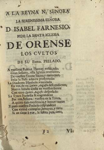 A la Reyna N. Señora la Serenissima Señora D. Isabel Farnesio ...