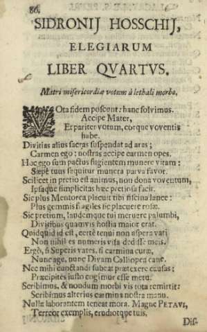 Sidronij Hosschij, elegiarum. Liber qvartvs