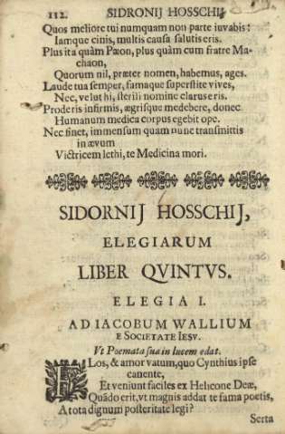 Sidronij Hosschij, elegiarum. Liber qvintvs