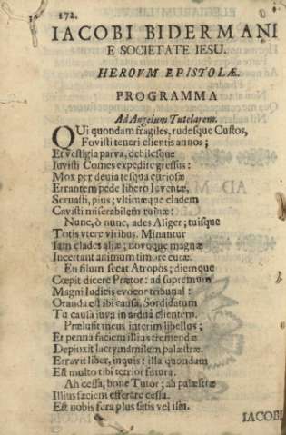 Iacobi Bidermani e Societate Iesu. Herovm epistolae