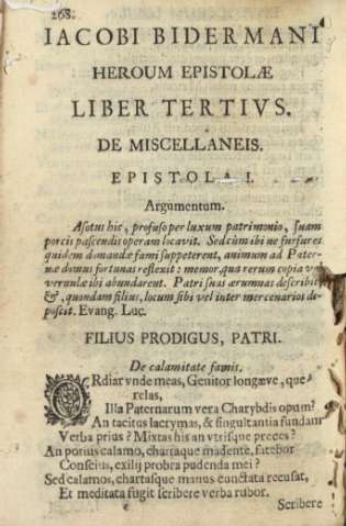 Iacobi bidermani heroum epistolae. Liber tertivs. De miscellaneis