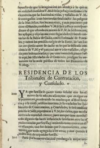 Residencia de los Tribvnales de Contratacion, y Consulado