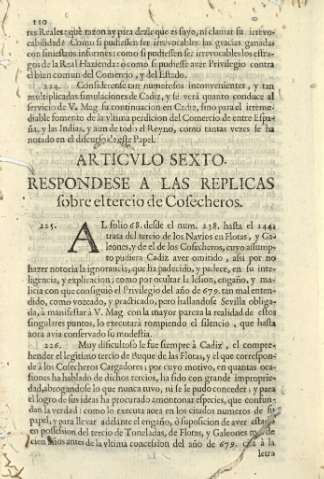 Articvlo sexto. Respondese a las replicas sobre el tercio de Cosecheros