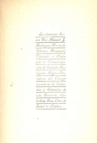Excelentísimo Señor Don Manuel J. Rodríguez Acosta de Palacios 