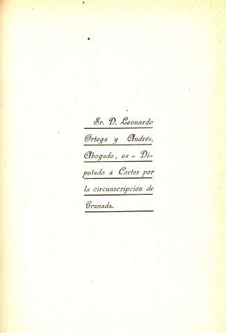 Señor Don Leonardo Ortega y Andrés