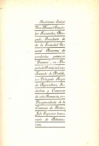 Excelentísimo Señor Don Manuel González Fernández