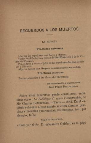 Recuerdos a los muertos