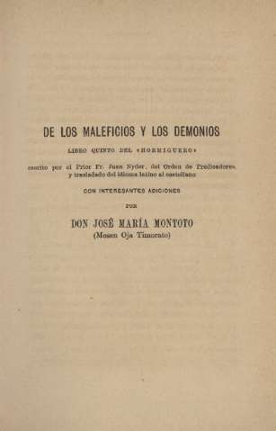 De los maleficios y los demonios. libro quinto del 