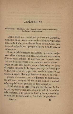 Capítulo XI. El candilejo. El niño de pila. Las ofrendas ...