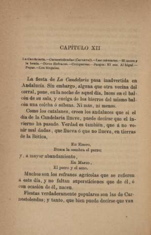 Capítulo XII. La Candelaría. Carnestolendas (Carnaval) ...