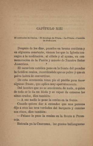 Capítulo XIII. El miércoles de Ceniza. El domingo de Piñata ...