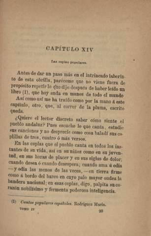 Capítulo XIV. Las coplas populares