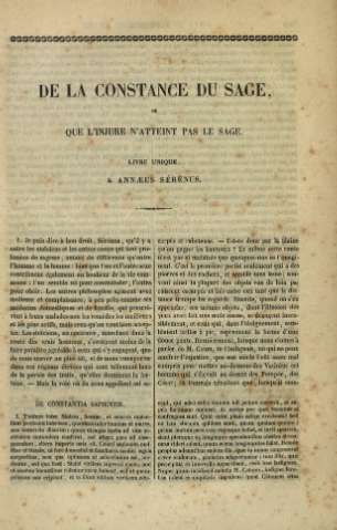 De la constance du sage...