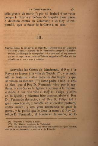 III. Nuevas vistas de los reyes en Renedo...