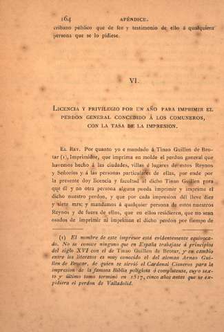 VI. Licencia y privilegio...