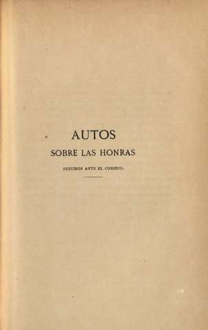 Autos sobre las honras...