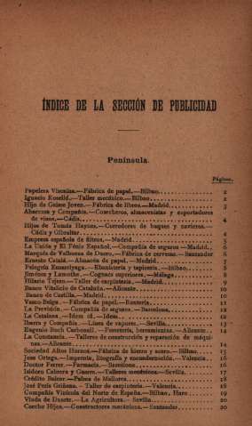 Índice de la sección de publicidad