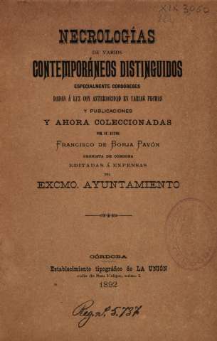 Necrologías de varios contemporáneos distinguidos...