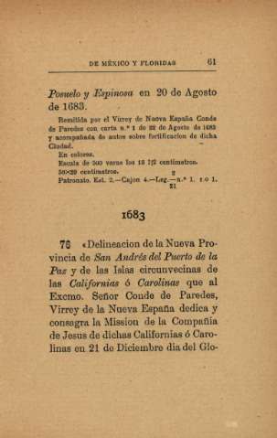 1683. Delineacion de la Nueva Provincia de San Andrés del Puerto