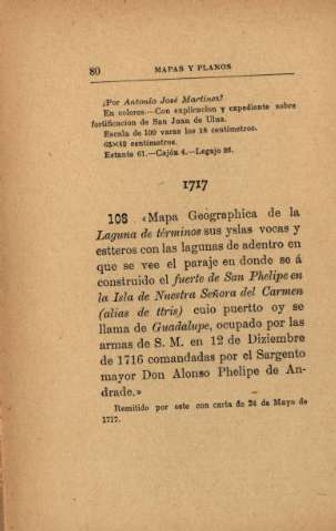 1717. Mapa Geographica de la Laguna de términos