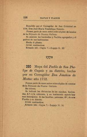 1772. Mapa del Pueblo de San Phelipe de Cuquio...