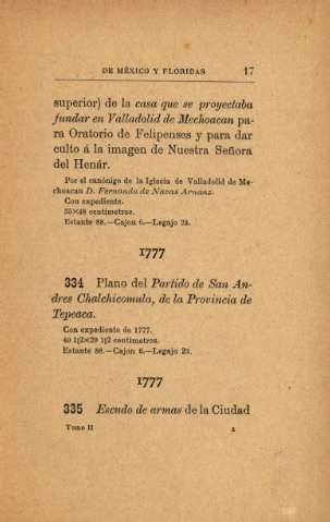 1777. Plano del Partido de San Andres Chalchicomula