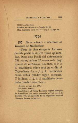 1794. Plano número 4 referente al Desagúe de Huehuetoca