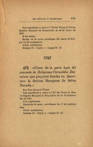 1797. Plano de la parte baja del convento de Religiosas Carmelitas Descalzas