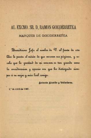 Al Excmo. Sr. D. Ramon Goicoerretea