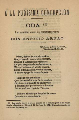A la Purisima Concepcion
