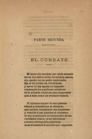 Parte Segunda. El combate