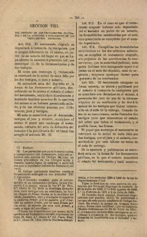 Seccion VIII. Del depósito de los testamentos