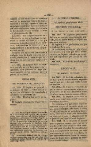 Titulo XVIII. Del deposito y del secuestro