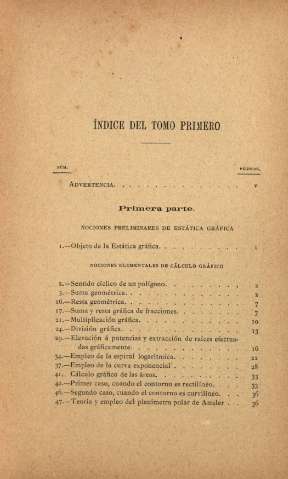 Índice del Tomo Primero